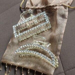Crystal Embellished Hair Clips